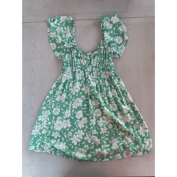 Billabong Enchant Me Flutter Sleeve Floral Minidress Beachy Vacation (B1) - Picture 1 of 5